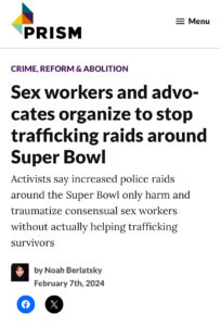 IMG_3574 Prism article by Noah Berlatsky: Sex workers and advocates organize to stop trafficking raids around Super Bowl