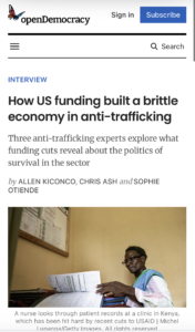 Allen Kiconco, Chris Ash, and Sophie Otiende were interviewed for this interview, 